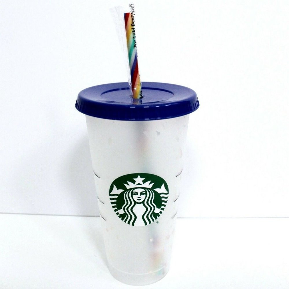Starbucks 2020 Confetti Color Changing Reusable Cold Cup Rainbow Straw